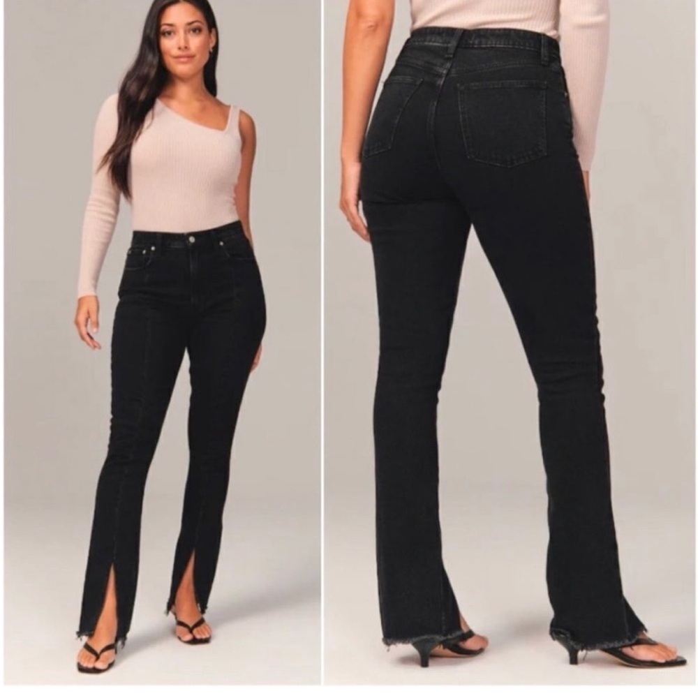 NWOT Abercrombie Curve Love The Skinny High Rise Slit Jeans